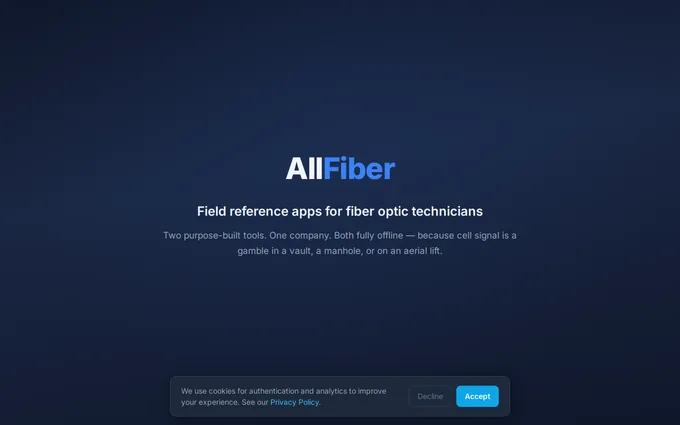 AllFiber field reference for splicers