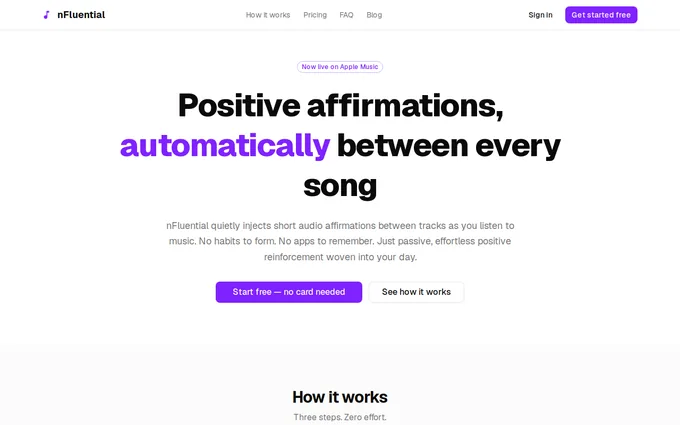 nFluential affirmations between songs
